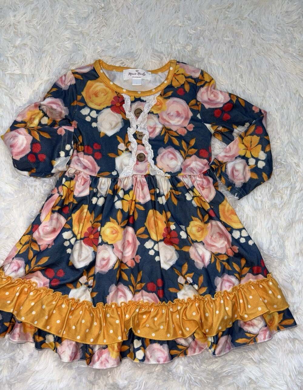 Marie Nicole Girls 2-3 Adorable Boutique Floral Dress. Soft, Grt. Quality